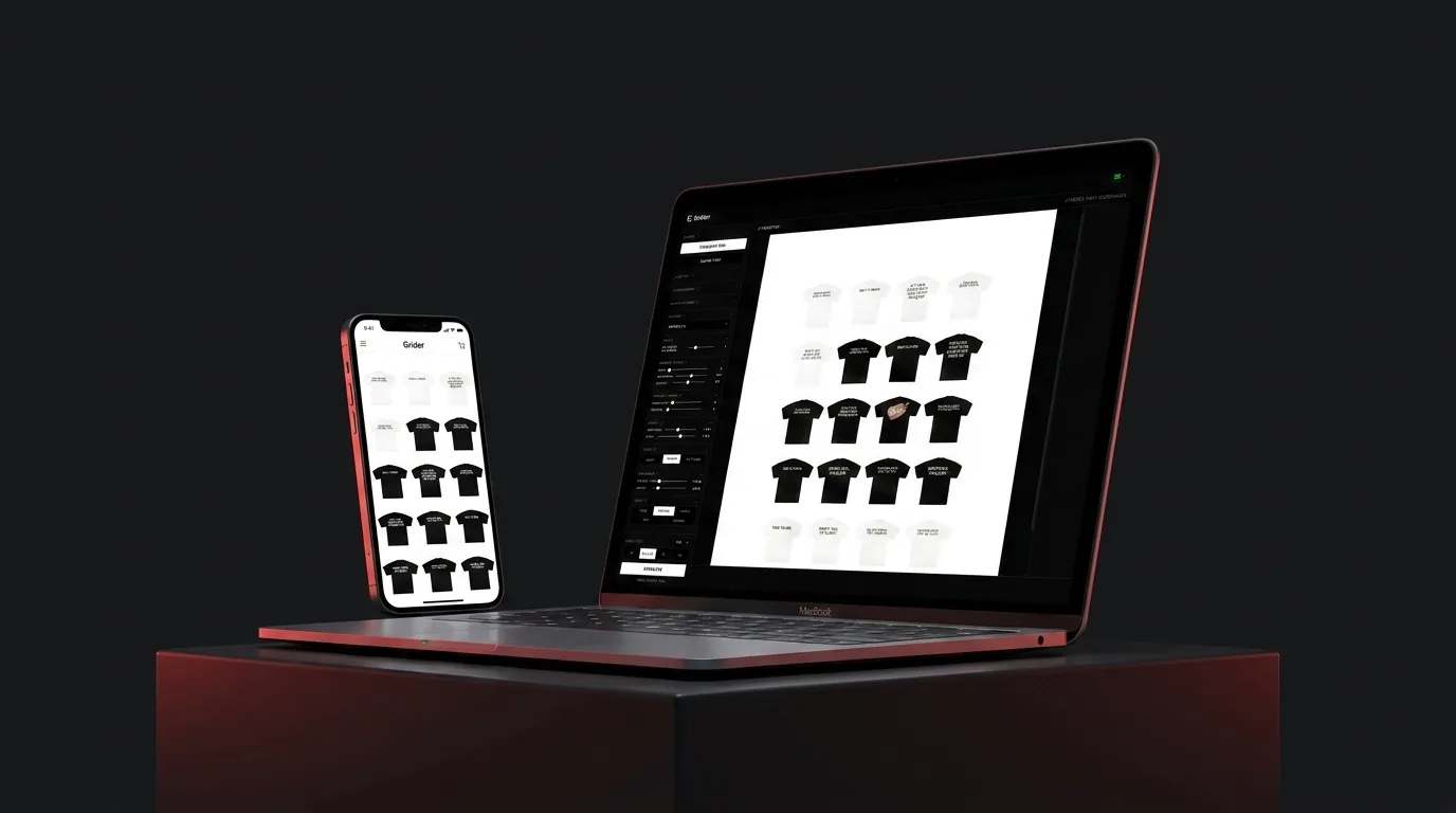 Grider — app de grids de produtos no MacBook e telemóvel